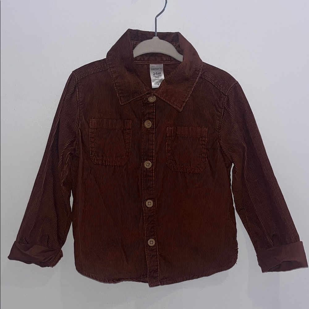 Carters 24M Brown Corduroy Button Up Fall Jacket